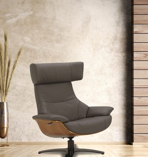 Canapés et fauteuils Fauteuils | Fauteuil en cuir et chêne Naturel - ON17921