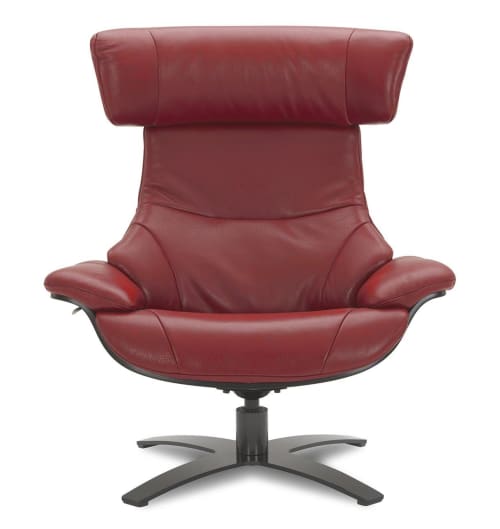 Canapés et fauteuils Fauteuils | Fauteuil en cuir et chêne noir - YS34409