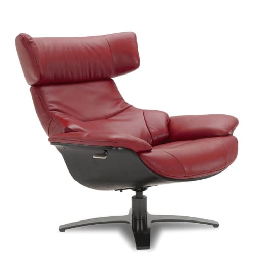 Canapés et fauteuils Fauteuils | Fauteuil en cuir et chêne noir - YS34409
