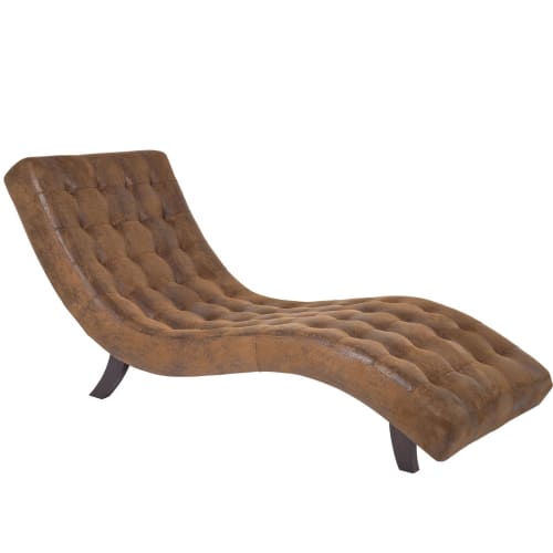 Canapés et fauteuils Méridiennes | Chaise longue en microfibre marron - BR33365