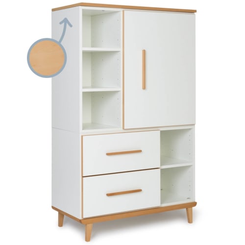 Armoire Penderie Enfant Maya 120cm Blanc