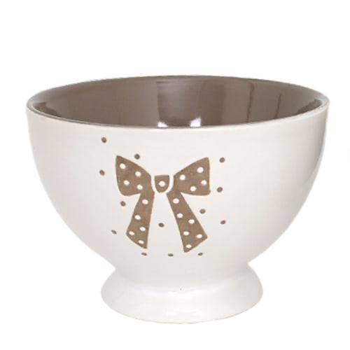 Art de la table Bols, tasses et mugs | Bol en céramique blanc et taupe - UK36087