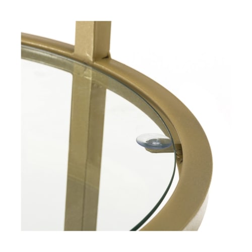 Muebles Mesas auxiliares | Mesita redonda de cristal y metal contemporánea dorada - CE80105