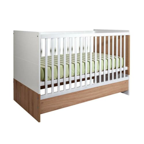 Lit Bebe Evolutif Panneaux De Bois 70x140 Blanc Bois Dalia Maisons Du Monde