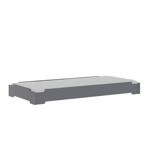 Pack Lit Empilable Avec Matelas 90x190 Cm Bois Massif Gris Maisons Du Monde