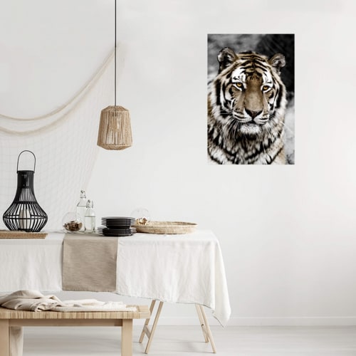 Déco Toiles et tableaux | Tableau sur verre synthétique tigre de face 65x97 cm - UG35267