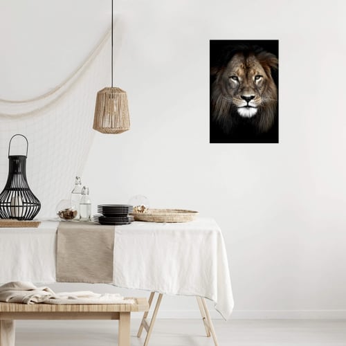 Déco Toiles et tableaux | Tableau sur verre lion dans l'ombre 30x45 cm - HA60818