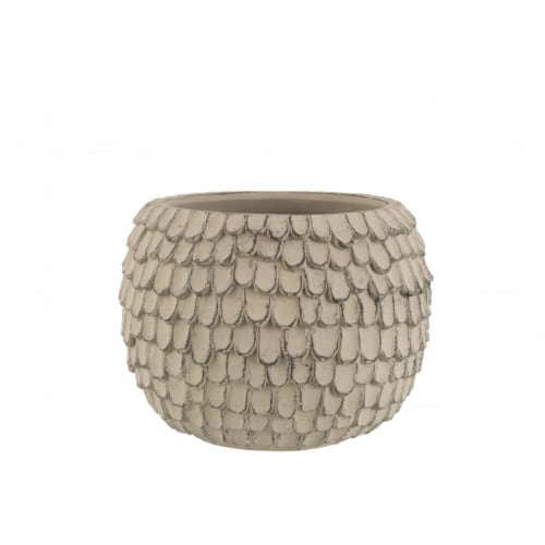 Déco Jarres et cache-pots | Cache-pot ciment gris clair H18,5cm - TB39752