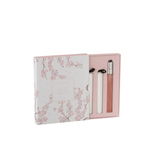 Déco Senteurs | Boîte 3 suspensions parfumées rose clair H14,8cm - KZ25030