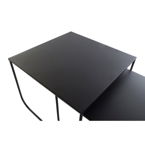 Meubles Tables basses | Set de 2 tables basses gigognes en métal noir - TM69003