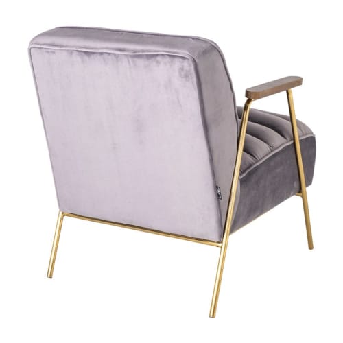Canapés et fauteuils Fauteuils | Fauteuil retro en velours gris - NF27266