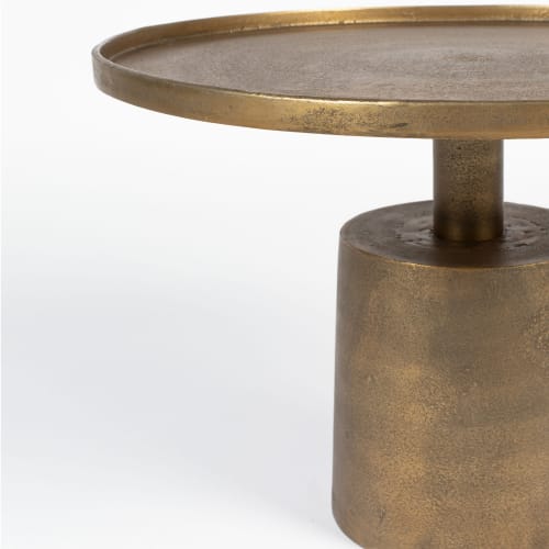 Meubles Tables basses | Table basse ronde en métal D60cm or - WJ77297