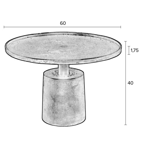 Meubles Tables basses | Table basse ronde en métal D60cm or - WJ77297