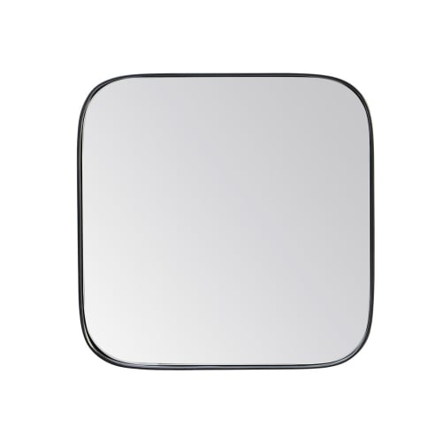 Déco Miroirs | Miroir carré fin effet bois noir 30x30x4 cm - YS17758