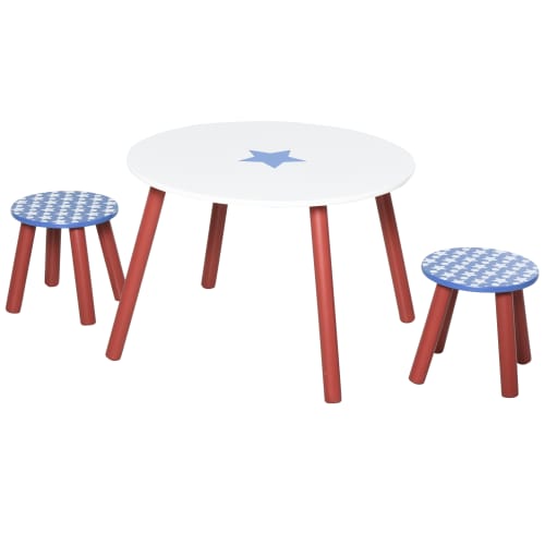 HomeStoreDirect Ensemble table et chaises en plastique pour enfant Bleu 