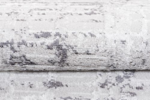 Alfombra de salón gris claro crema vintage suave 200 x 300 cm SKY