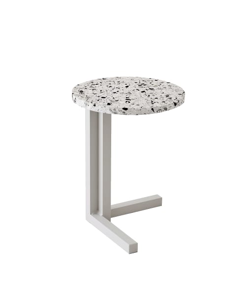 Muebles Mesas auxiliares | Mini mesa auxiliar aluminio gris y terrazzo gris - XF91511