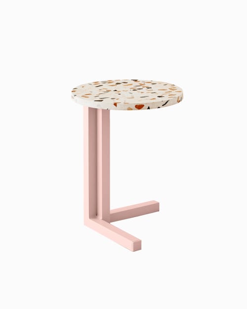 Muebles Mesas auxiliares | Mini mesa auxiliar aluminio rosa y terrazzo multicolor - LI51189