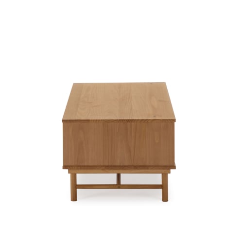 Meubles Tables basses | Table basse 1 porte coulissante 1 creux, bois massif, longueur 110 cm - ZK13285