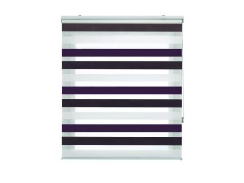 Ropa de hogar y alfombras Paneles y persianas japonesas | Estor enrollable violeta noche y día tricolor 140X180 - FB52907