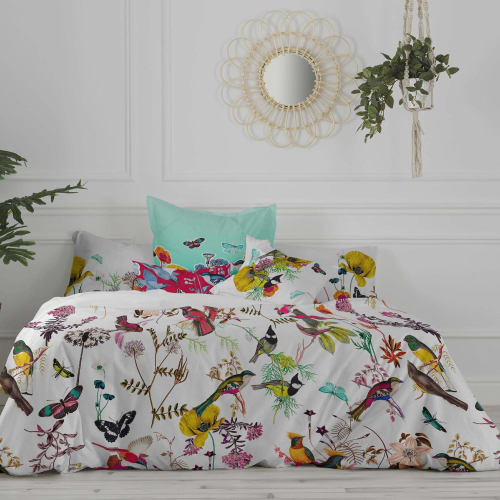 Funda de almohada 100% algodón multicolor 50x75 (x2) [cama 150/160] BIRDS  OF PARADISE