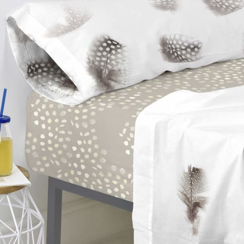 Ropa de hogar y alfombras Sábanas bajeras | Sábana bajera 100% algodón  beige 90x200 [cama 90] - DS33747