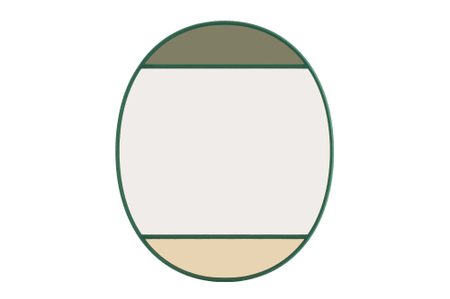 Déco Miroirs | Miroir vitrail ovale vert 60x50cm - BL45806