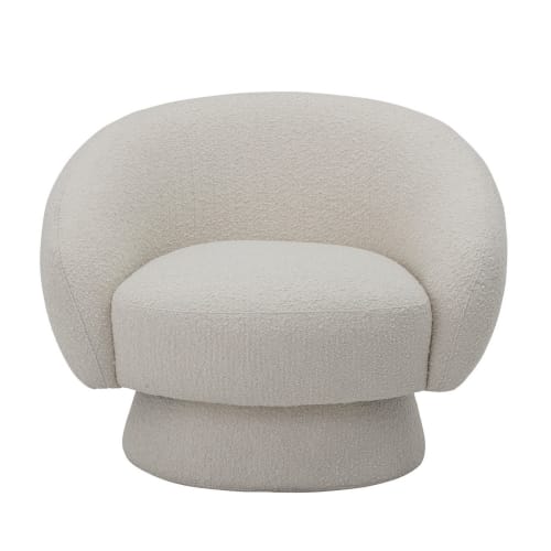 Canapés et fauteuils Fauteuils | Fauteuil design tissu bouclé blanc - TJ29451