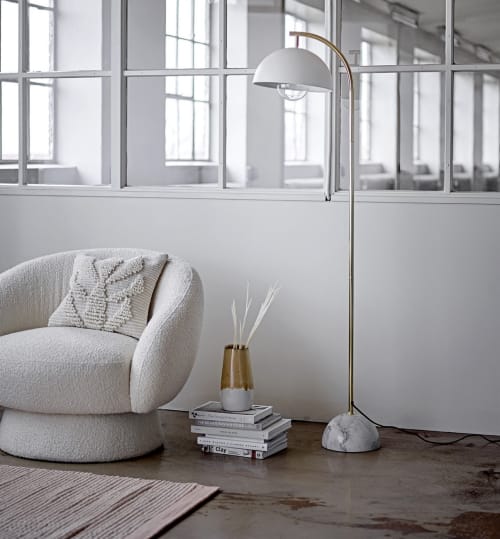 Canapés et fauteuils Fauteuils | Fauteuil design tissu bouclé blanc - TJ29451
