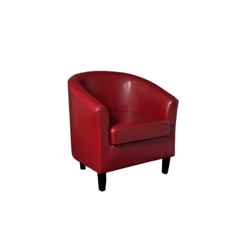 Canapés et fauteuils Fauteuils | Fauteuil cabriolet rouge pieds noirs - ID63028