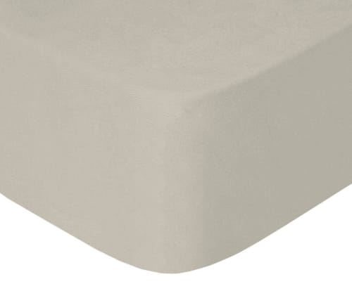 Ropa de hogar y alfombras Sábanas bajeras | Sábana bajera de punto ajustable 100% algodón beige cama 105 cm - OL04689