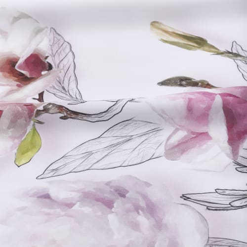 Helga - per letto da 135 x 190/200, piumino da 220 Copripiumino stampato floreale nero e rosa cotone 100% 
