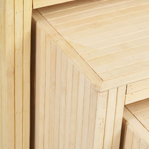 Muebles Mesas auxiliares | Set de 3 mesas auxiliares cuadradas de madera - KB32342
