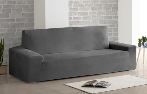 Funda de sofá bielástica de terciopelo gris 135 - 175 VELVET | Maisons du  Monde