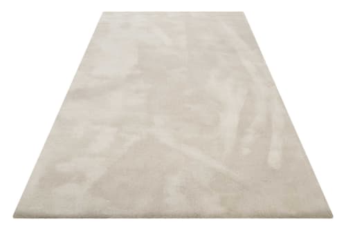 Tappeto pelo lungo morbido in microfibra grigio beige 70x140 Emilia