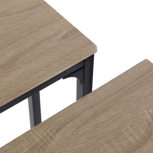 Muebles Mesas auxiliares | Consola de entrada  en aglomerado (efecto madera)  y metal negro - YQ88840