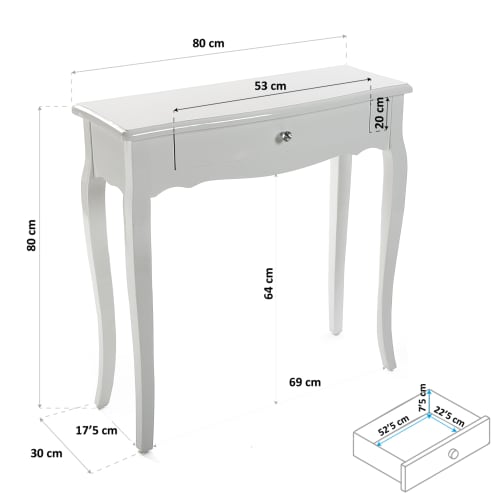 Muebles Mesas auxiliares | Consola de entrada aglomerado blanco - XX17750