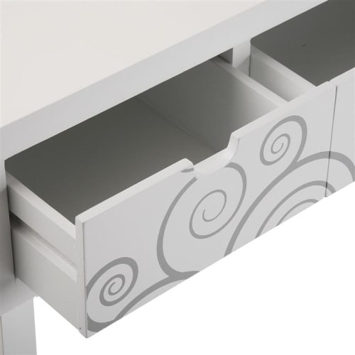 Muebles Mesas auxiliares | Consola de entrada en aglomerado (efecto madera) blanco - QM09214