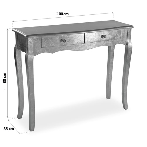 Muebles Mesas auxiliares | Consola de entrada aglomerado (efecto madera)  plateado - HA94970
