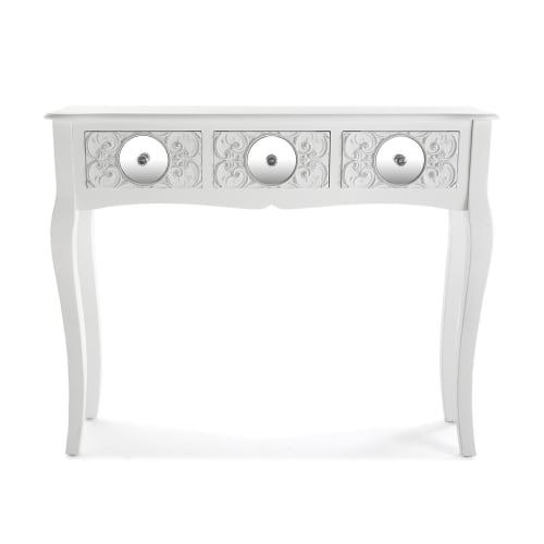 Muebles Mesas auxiliares | Consola de  aglomerado (efecto madera)  blanco - XD63316