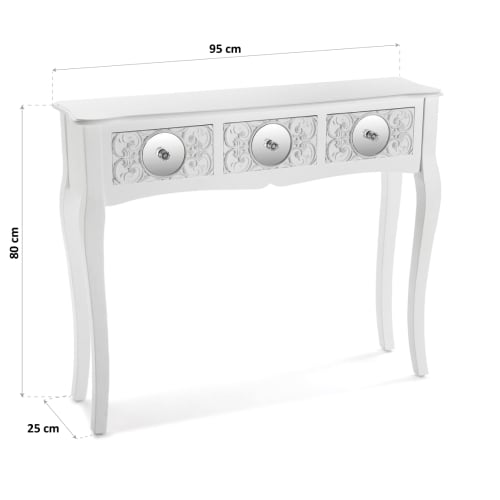 Muebles Mesas auxiliares | Consola de  aglomerado (efecto madera)  blanco - XD63316