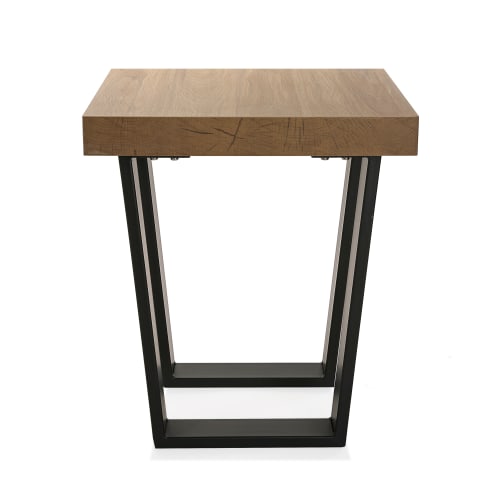 Muebles Mesas auxiliares | Mesa auxiliar aglomerado (efecto madera)  y metal marrón y negro - JS85965