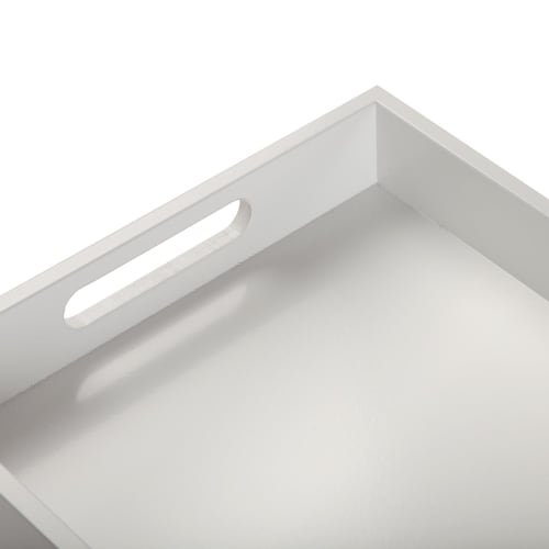 Muebles Mesas auxiliares | Mesa auxiliar de aglomerado aglomerado (efecto madera) y metal blanco - BX64621