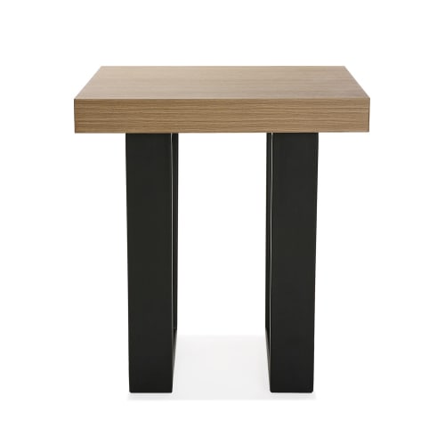 Muebles Mesas auxiliares | Mesa auxiliar aglomerado (efecto madera) y metal marrón y negro - CZ51465