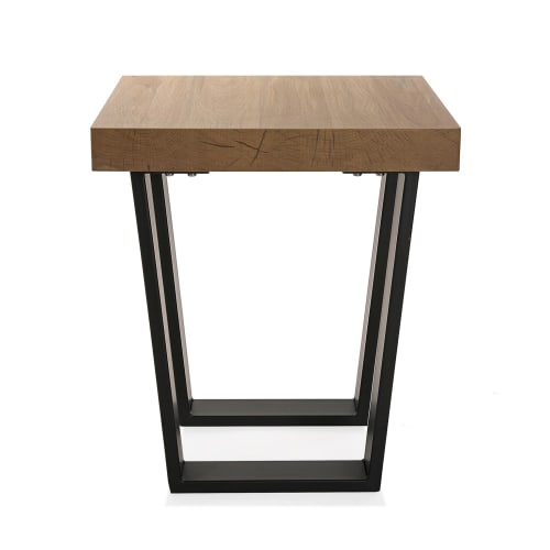 Muebles Mesas auxiliares | Mesa auxiliar aglomerado (efecto madera) y metal marrón y negro - CZ51465