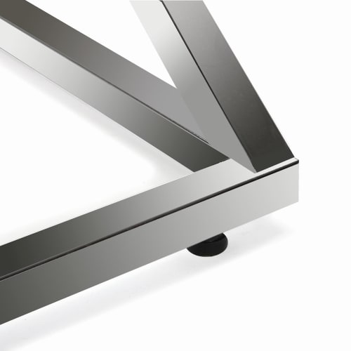 Muebles Mesas auxiliares | Mesa auxiliar de cristal y metal plateado - BX96847