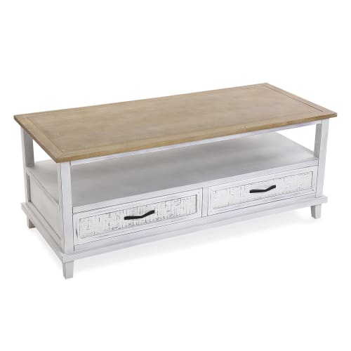 Muebles Mesas auxiliares | Soporte de TV de madera blanca - SO14692