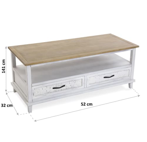 Muebles Mesas auxiliares | Soporte de TV de madera blanca - SO14692