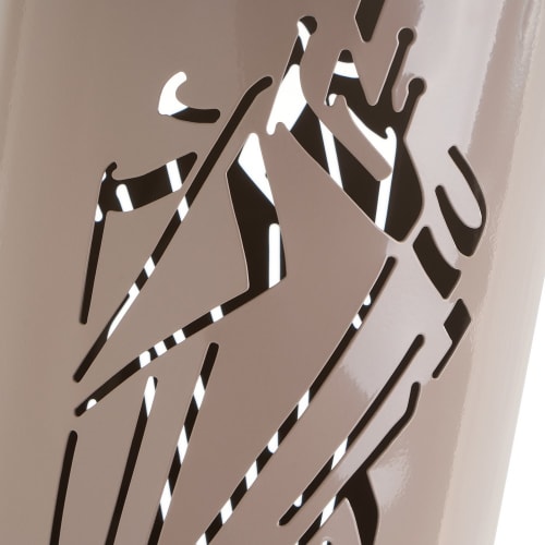 LOLAhome Paragüero Blanco de Metal con Paraguas Tallado de 19x19x41 cm 