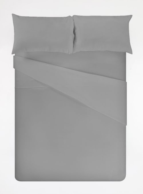 Funda nórdica gris con rayas anchas 100% algodón 160x220 cm ESPINHA